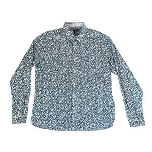 Mens VAN HUESEN Floral Long‎ Sleeve Button Down Shirt SZ L 16-16.5